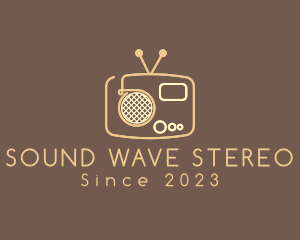 Stereo - Retro Radio Line Art logo design