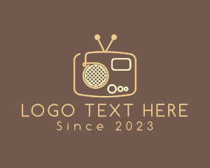 Television - Retro Radio Line Art logo design