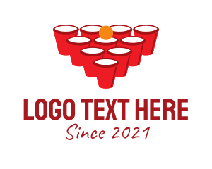 Drinking Glass - Beer Pong Game logo design