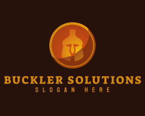 Buckler - Spartan Helmet Shield logo design