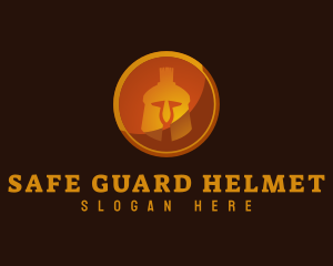 Spartan Helmet Shield logo design