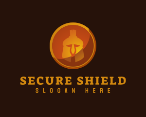 Guard - Spartan Helmet Shield logo design