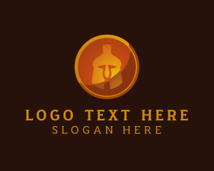 Spartan Helmet Shield logo design