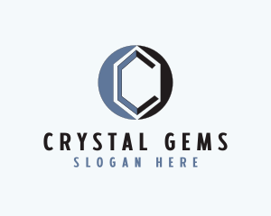  Diamond Circle Letter C logo design