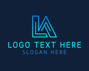 Studio - Futuristic Letter LA Monogram logo design