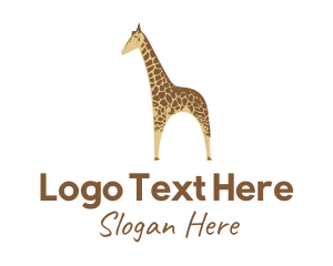 Desert Animal - Wild Giraffe Zoo logo design