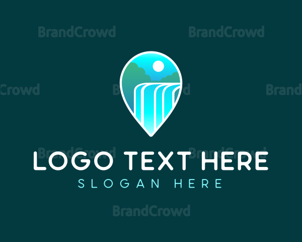 Waterfall Outdoor Travel Logo