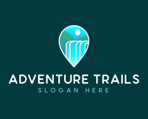 Waterfall Outdoor Travel logo design