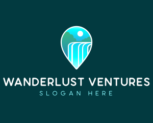 Waterfall Outdoor Travel logo design