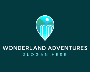 Waterfall Outdoor Travel logo design