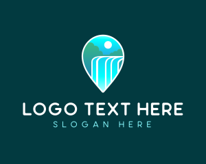 Vacation - Waterfall Outdoor Travel logo design