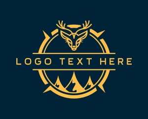 Trekking - Reindeer Camp Badge logo design