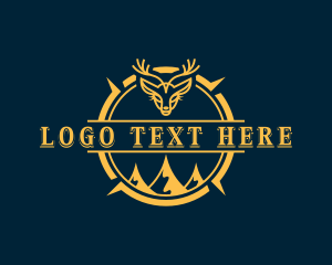 Travel - Reindeer Camp Badge logo design