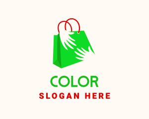 Shopper - Green Shopping Bag Hands logo design