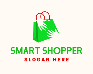 Shopper - Green Shopping Bag Hands logo design