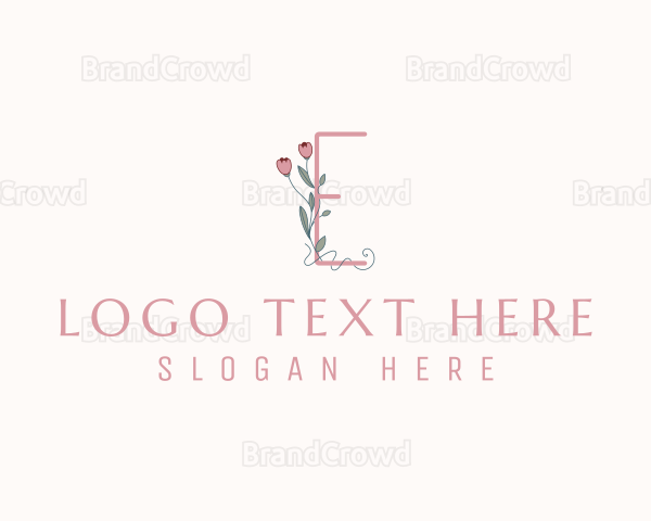 Floral Boutique Letter E Logo