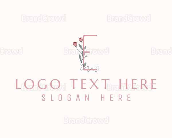 Elegant Tulip Letter E Logo