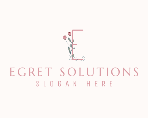 Floral Boutique Letter E logo design