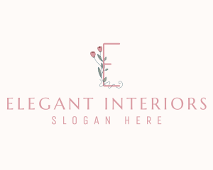 Floral Boutique Letter E logo design