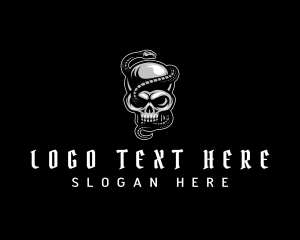 Skull - Snake Skull Serpent logo design