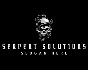 Snake Skull Serpent logo design