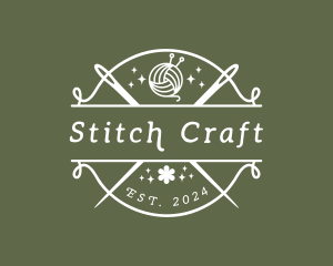 Cross Stitch - Craft Yarn Needle logo design