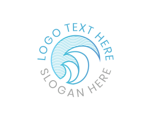 Carribean - Ocean Wave Badge logo design