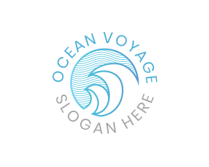 Ocean Wave Badge logo design