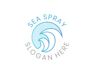 Ocean Wave Badge logo design