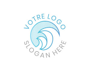Water Reserve - Ocean Wave Badge logo design