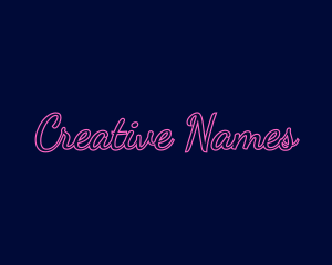 Name - Cursive Bright Retro Neon logo design