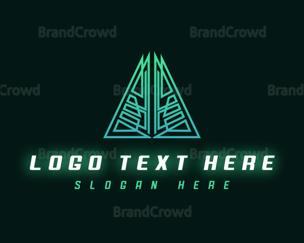 Geometric Cyber Triangle Logo