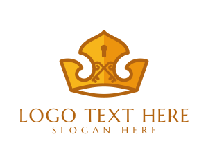 Key - Security Keyhole Crown logo design