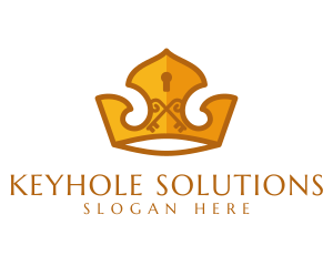 Keyhole - Security Keyhole Crown logo design