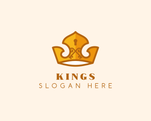 Security Keyhole Crown logo design