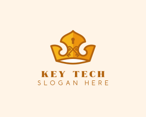 Security Keyhole Crown logo design