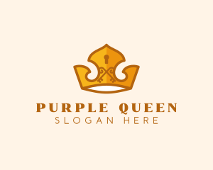 Security Keyhole Crown logo design