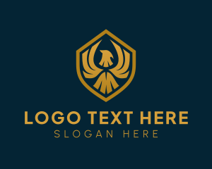 Flight - Golden Eagle Shield logo design