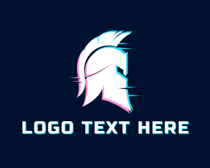 Anaglyph - Gladiator Helmet Glitch logo design