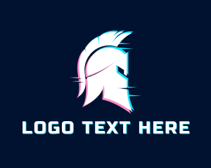 Developer - Gladiator Helmet Glitch logo design