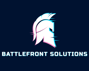 War - Gladiator Helmet Glitch logo design