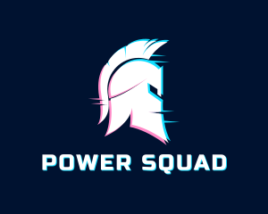 Squad - Gladiator Helmet Glitch logo design