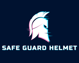 Helmet - Gladiator Helmet Glitch logo design