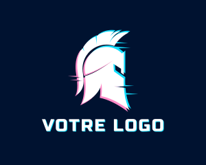 Clan - Gladiator Helmet Glitch logo design