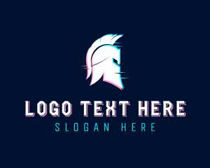 Glitch - Gladiator Helmet Glitch logo design