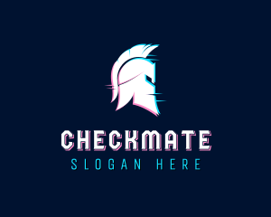 Gladiator Helmet Glitch logo design