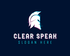 Gladiator Helmet Glitch logo design