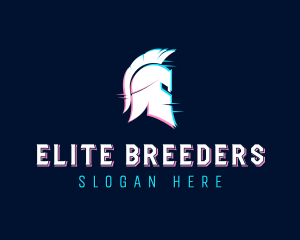 Gladiator Helmet Glitch logo design