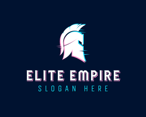 Gladiator Helmet Glitch logo design