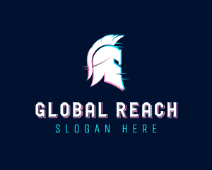 Gladiator Helmet Glitch logo design